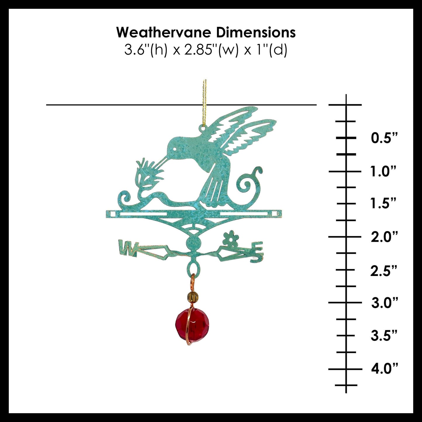 Hummingbird Theme Gift - Miniature Copper Weathervane - Wild Bunch Studio