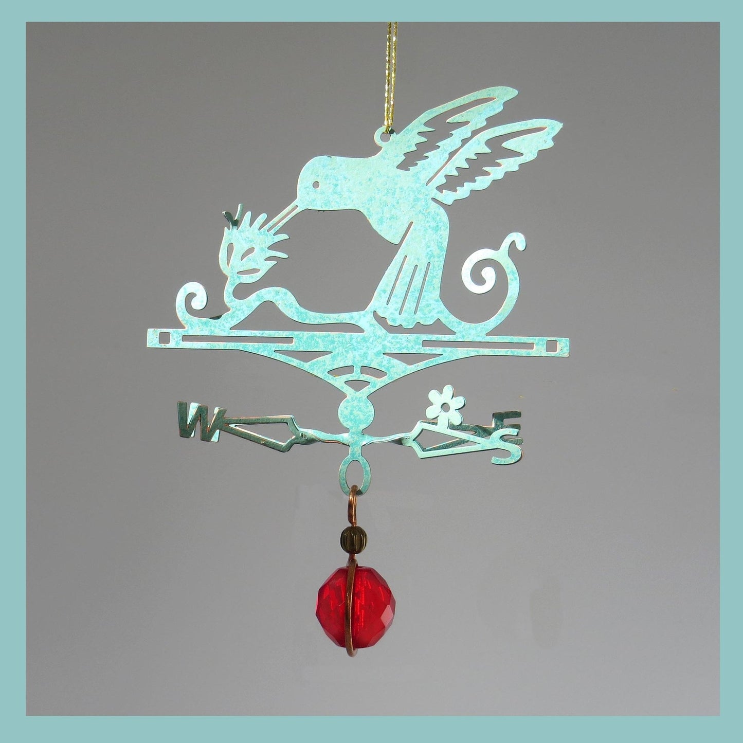 Hummingbird Theme - Miniature Copper Weathervane - Wild Bunch Studio