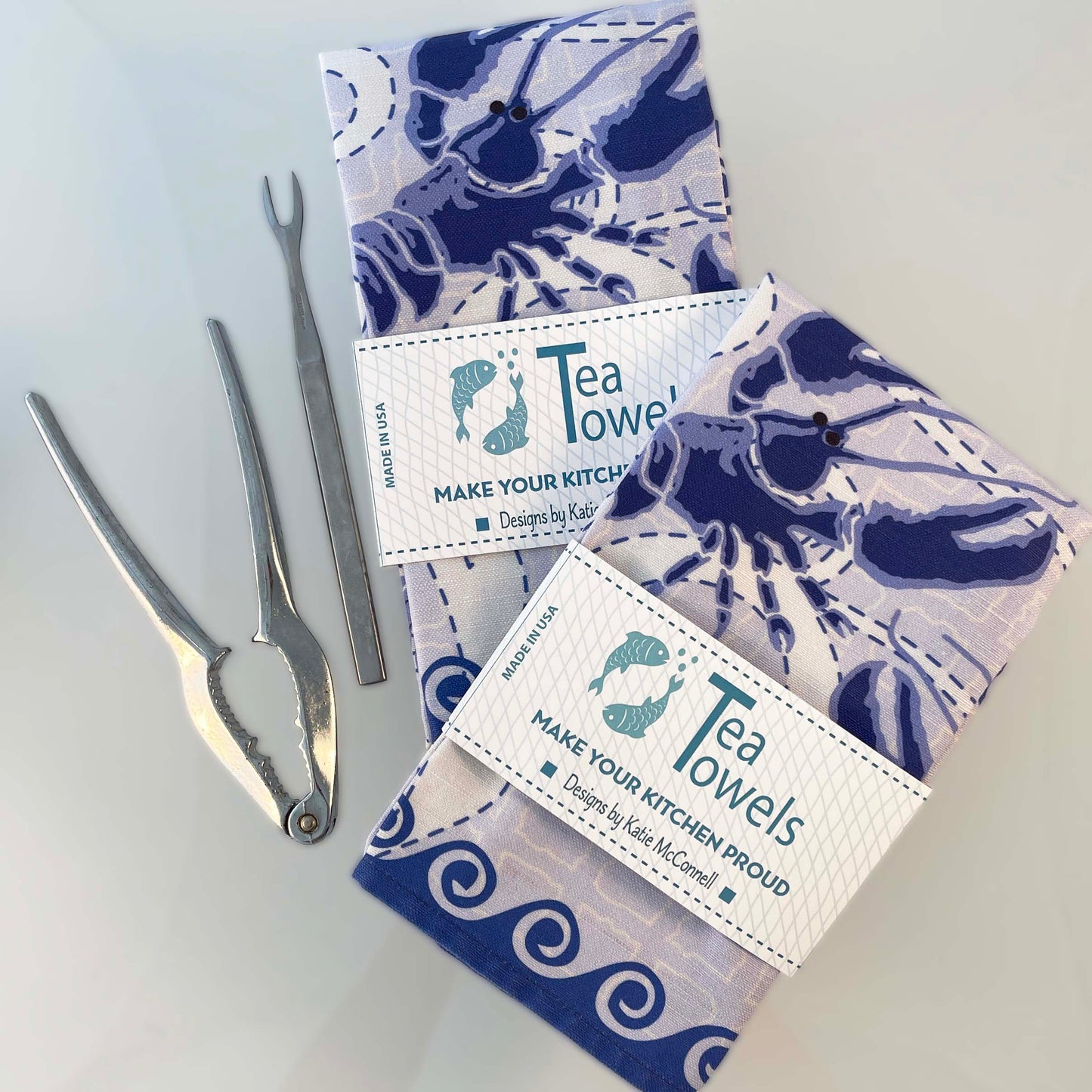 Big Blue Octopus Tea Towel
