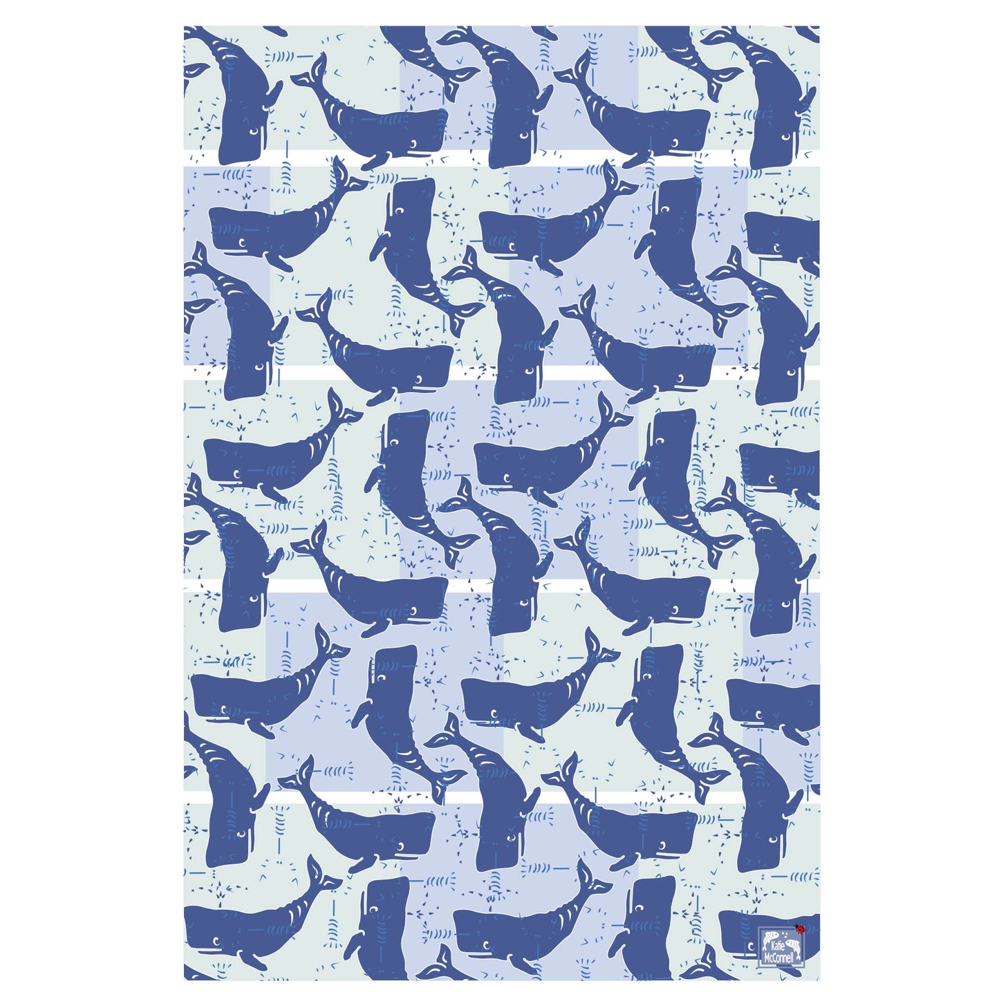 Whale Blocks - Tea | Kitchen Towel