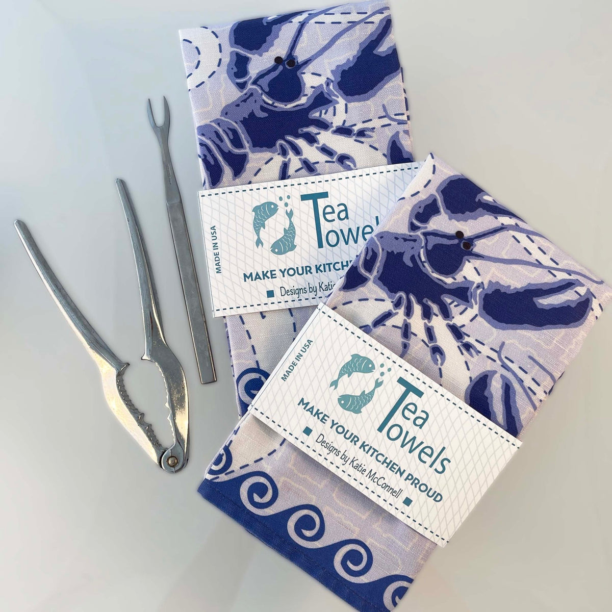 Big Blue Octopus Tea Towel - Wild Bunch Studio
