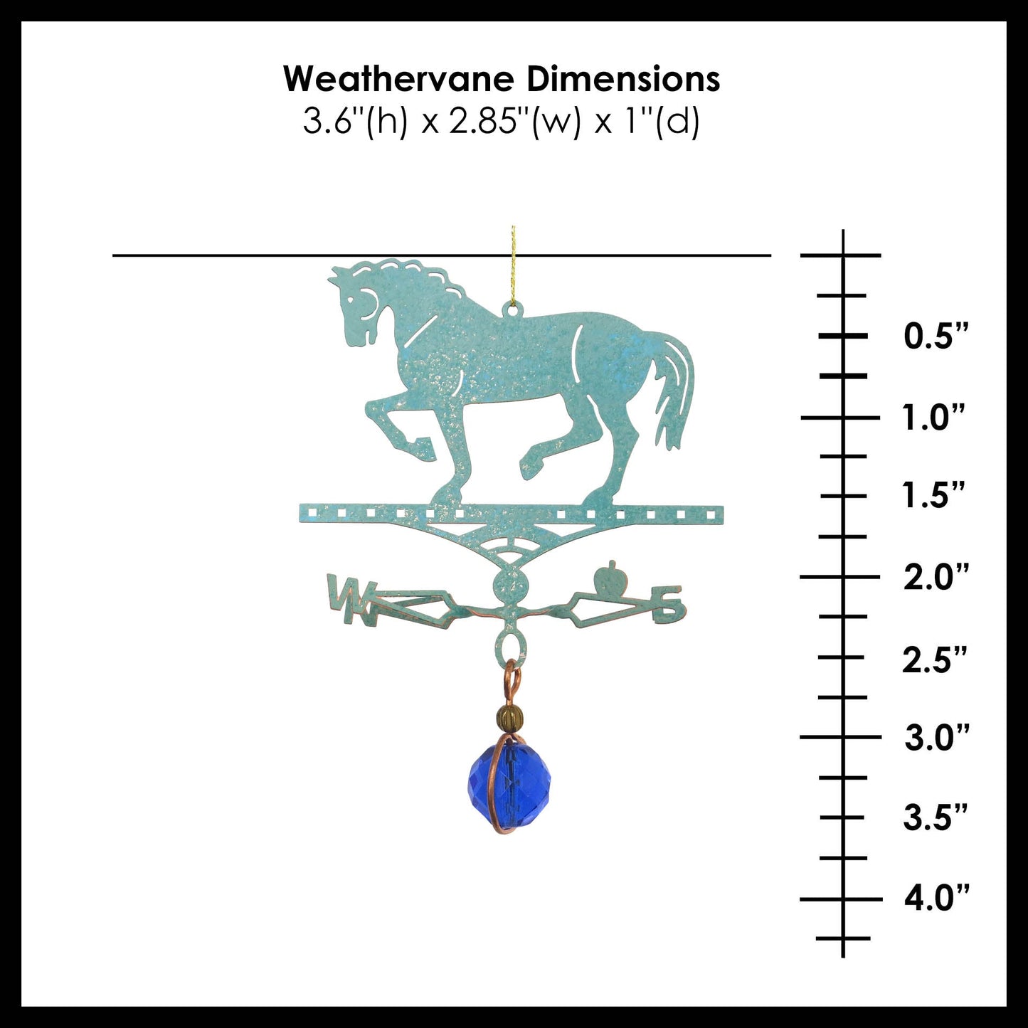 Horse Theme Gift - Miniature Copper Weathervane - Wild Bunch Studio
