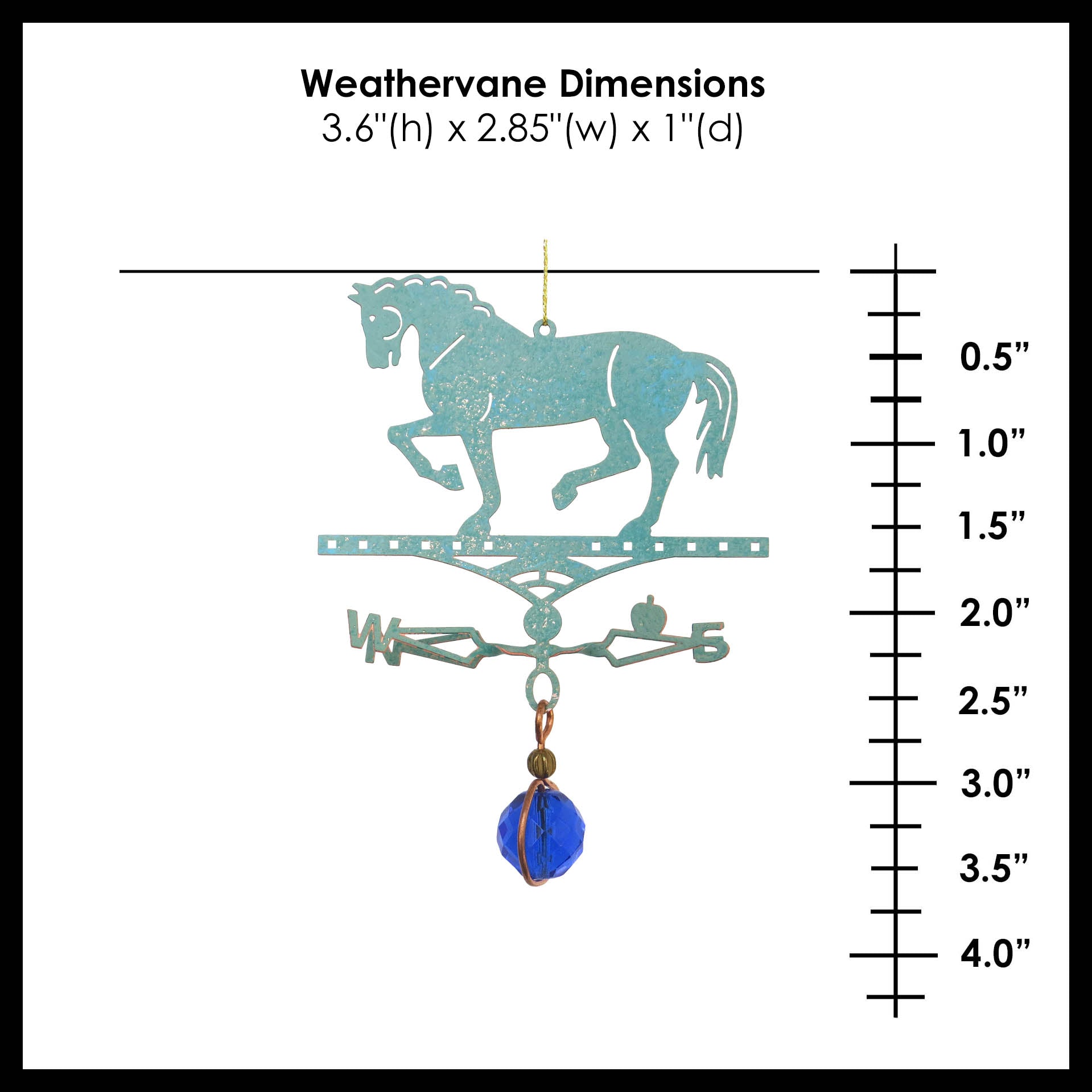 Horse Theme Gift - Miniature Copper Weathervane - Wild Bunch Studio
