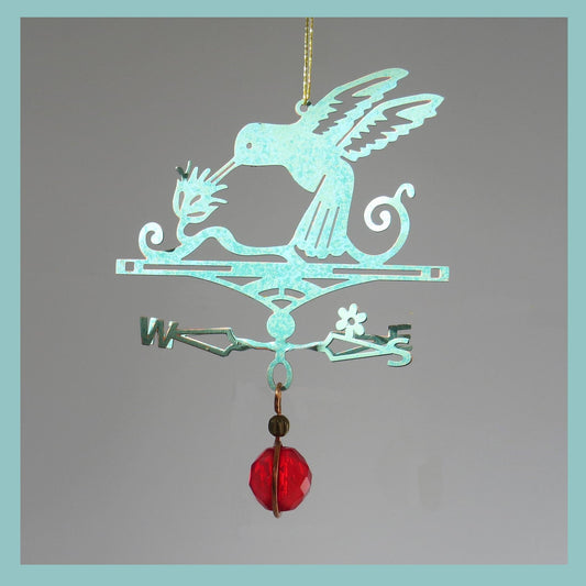 Hummingbird Theme - Miniature Copper Weathervane - Wild Bunch Studio