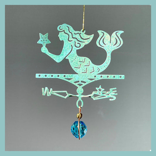 Mermaid Theme - Miniature Copper Weathervane - Wild Bunch Studio