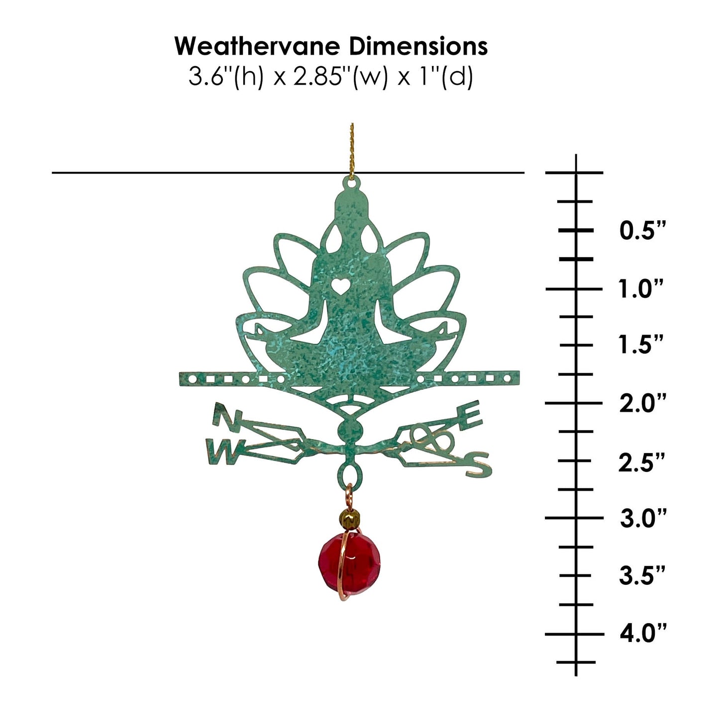 Nameste Yoga Theme Gift - Miniature Copper Weathervane - Wild Bunch Studio