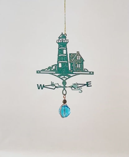 Lighthouse Weathervane | Miniature Copper Ornament Gift