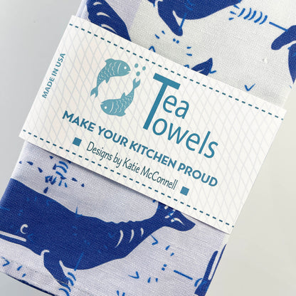 Whale Blocks - Tea | Kitchen Towel