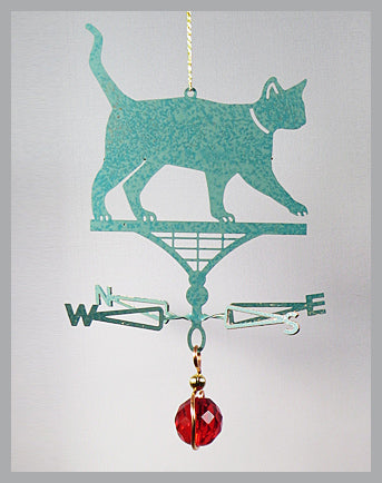Cat themed weathervane ornament