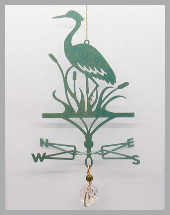 blue heron silhouette weathervane ornament