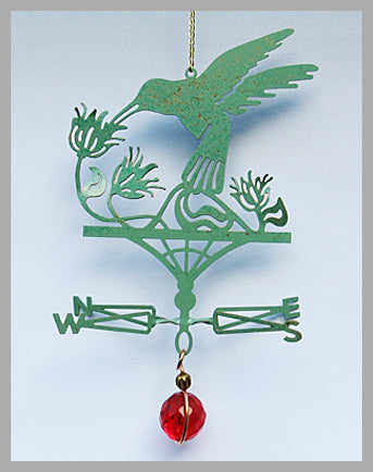 hummingbird silhouette weathervane ornament